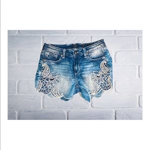 Western denim shorts